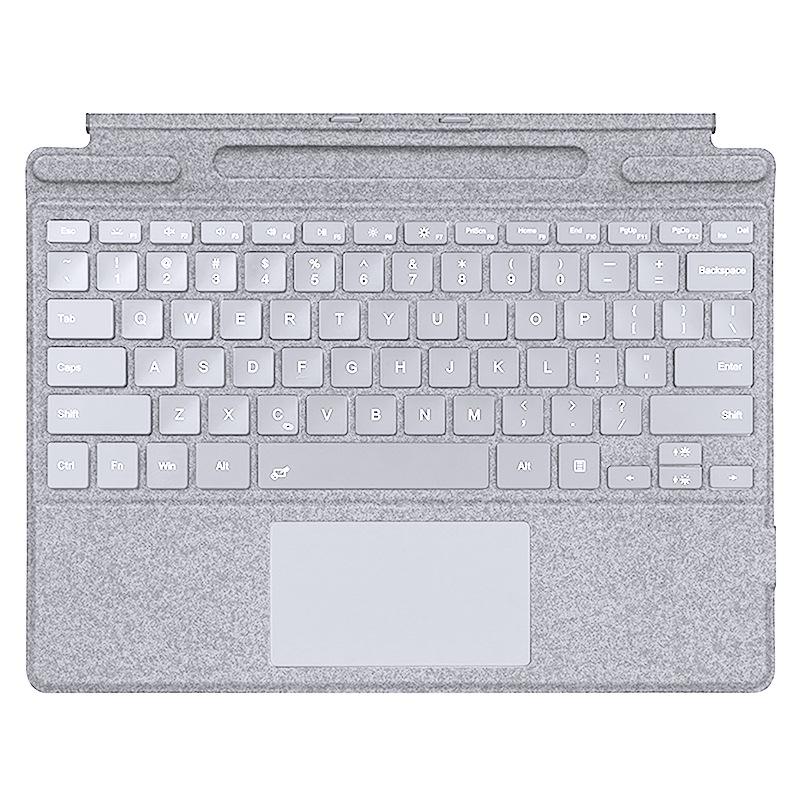 Étui clavier Bluetooth pour Surface Pro avec design magnétique rétroéclairé sept couleurs