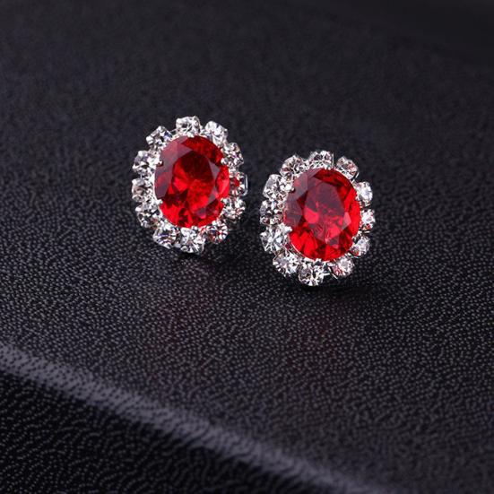 Fashion Women Lady Elegant Rhinestone Flower Ear Stud Earrings Gift Jewelry