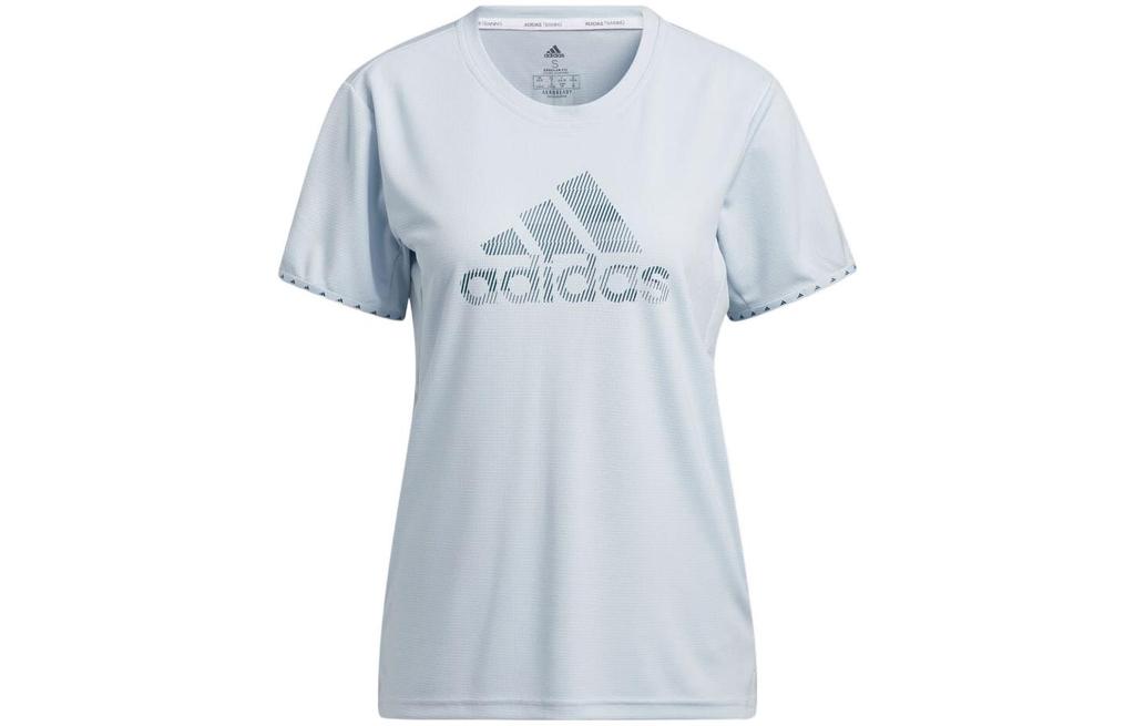 adidas T Shirts Women's White Crew Neck Moderate Straight Fit GQ9413