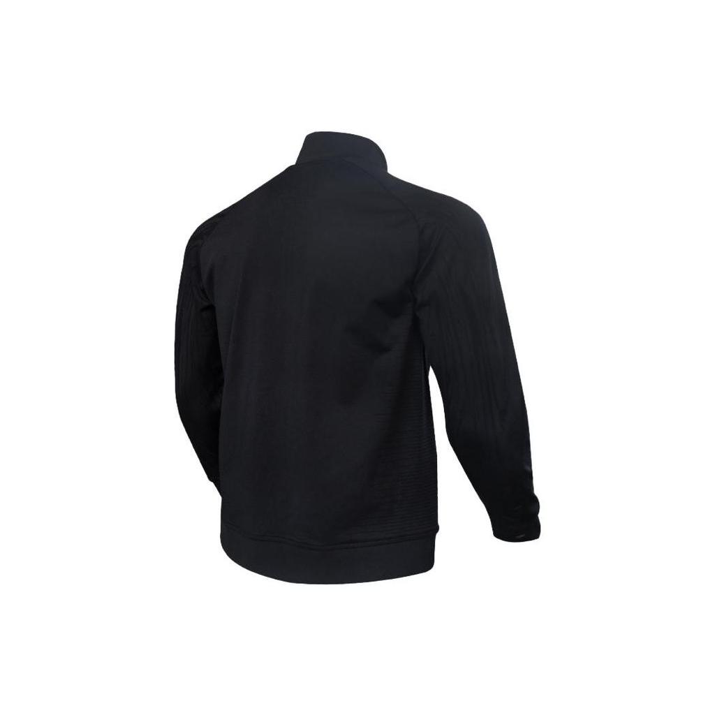 Lining Sports Lifestyle Series Solid Color Logo Print Zipper Cardigan Long Sleeve Sweatshirt Men Sweatshirt Black AWDR481-3