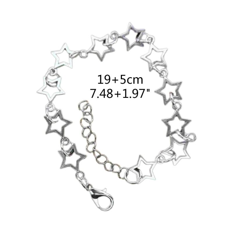 Star Chain Y2k Cool Girl Alloy Material Hollow Five-pointed Star Stacked Bracelet Couple Ins Niche Pentagram Bracelet