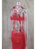 Spring/Summer Deep V Cut-Out Lurex Hand-Crocheted Knit Dress with Lace-Up Slit