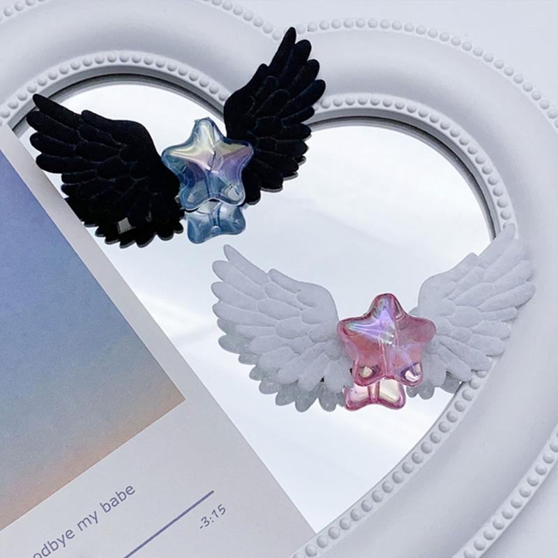 Fashionable Hairpin Cute Wing Hair Clip Star Hairpin Wing Hair Barrette Perfect Hair Accessory Suitable for All Ages