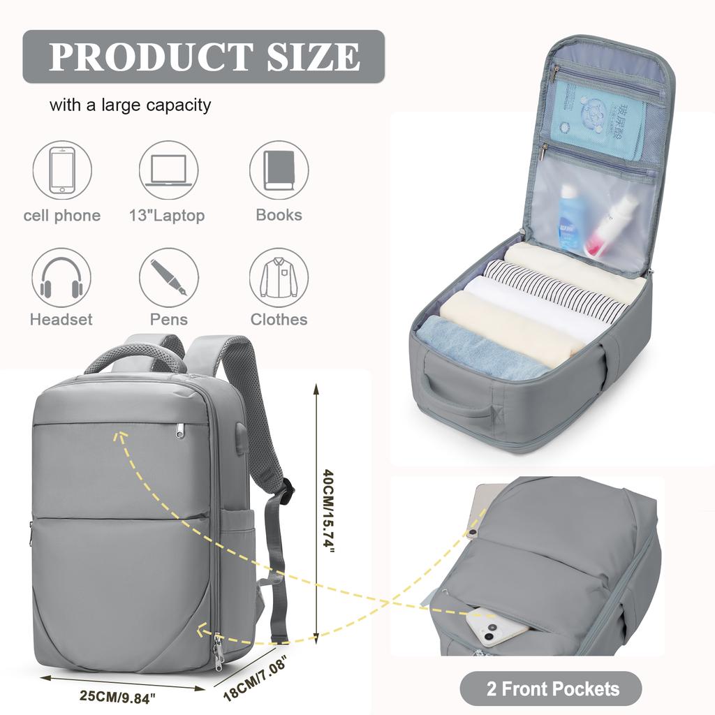 Travel Laptop Backpack, Backpack for Man Large Capacity Backpack Ryanair 40x20x25, Women's Cabin Backpack College Computer Bag