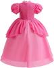 TYHTYM Princess Set for Kids and Pink Perfect for and Birthdays Dress, 5-Piece (Dress, Crown, Wand, Earrings, Gloves), 100-120cm Dress, Christmas,