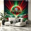 Portugal National Football Team Wall Tapestry Aesthetic Wall Hanging Printed Fabric Blanket Decorative Tapestries for Bedroom Living Room Home Decor