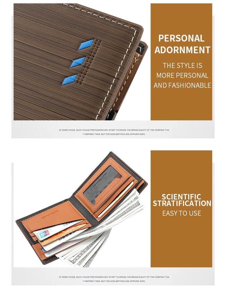 Men's Horizontal PU Leather Wallet - Korean Style Card Holder In-Stock