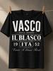Vasco Zocca Modena Il Blasco 19 Ita 52 Typographie Vintage Volutes Ornementées Et Vasco Il Blasco Rossi Unisexe Tout T-shirt