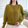 Women's Crew Neck Sweater Loose Fit Solid Color Knit Pullover Autumn and Winter Soft Solid Color Knit Top