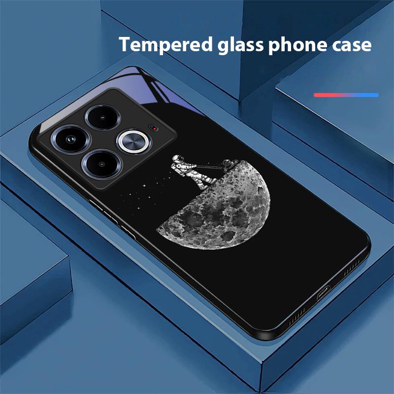 Astronauts Universe For Infinix Note 40 4G 30i 12 G96 Smart 8 Hot 9 Play 10 11S 12 20i 50 Pro Plus 5G Tempered Glass Phone Case