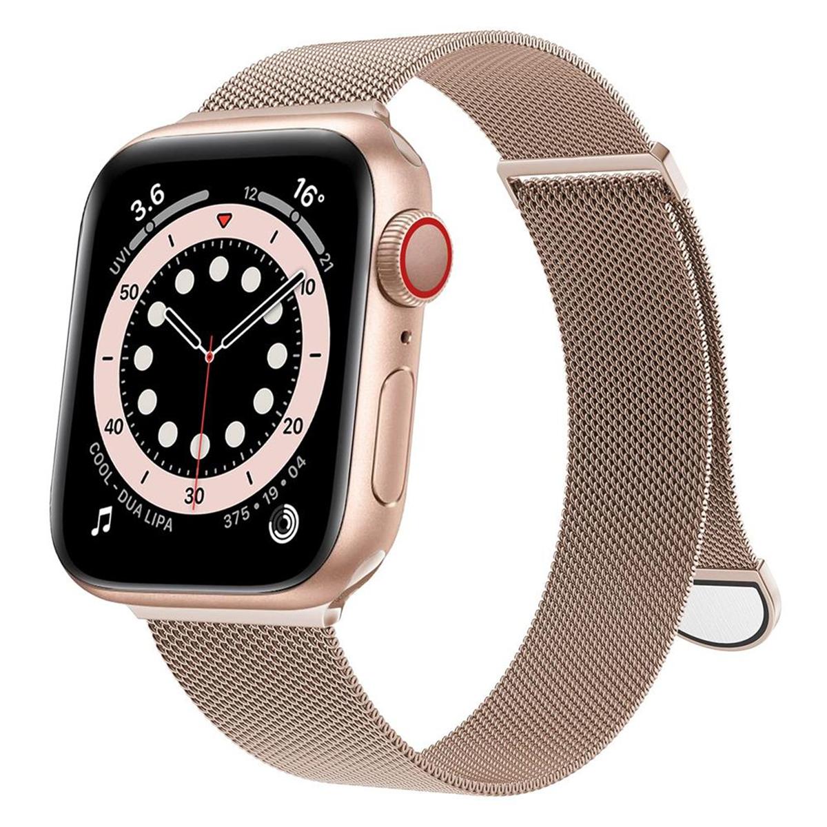 

Миланский ремешок для Apple Watch Band Ultra 8 7 6 SE 5 4 3, металлический браслет Correa 49 мм, 45, 44, 42 мм, браслет из нержавеющей стали IWatch 41, 40, 38 мм 42mm 44mm 45mm 49mm розового золота