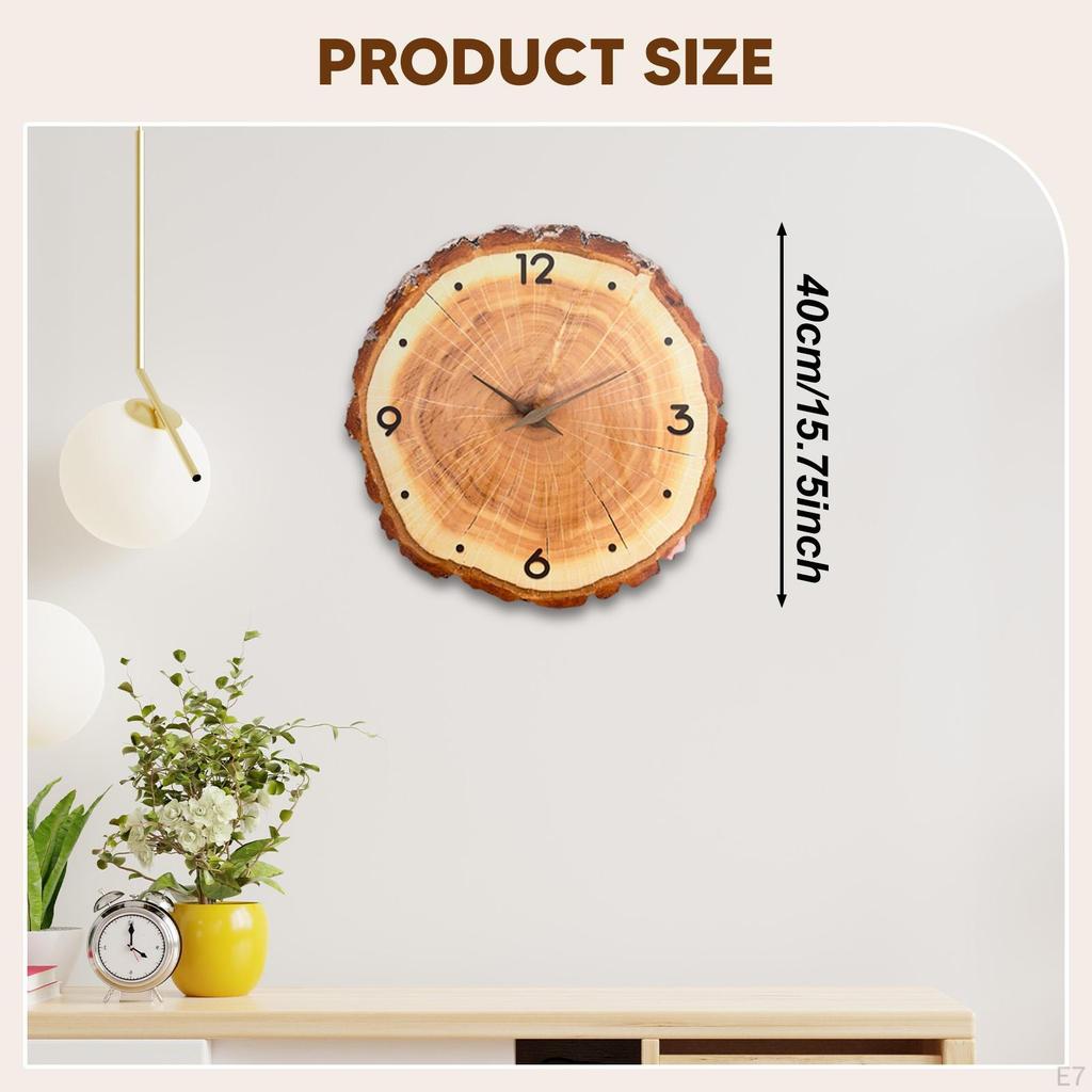 Hanging Wall Clock, Round Ornament, Silent Decorative Clock for Dining Room.