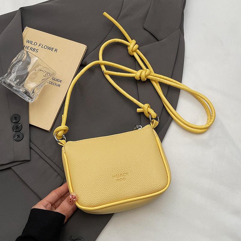 

2025 Супер популярная сумка мини-маленькая сумка с узором личи для женщин, новое ощущение, изысканная повседневная универсальная сумка-мессенджер, сумка для мобильного телефона жёлтый