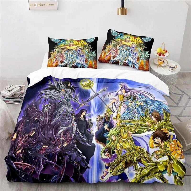 Anime Saint Seiya Bedding Set Duvet Cover Bedroom Comforter Covers Single Twin King Size Quilt Cover Home Textile 2-3PCS