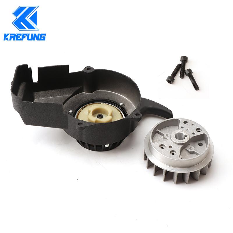 Aluminiumlegierung Easy Pull Start Anlasser + Schwungrad + Schraubkralle für 47cc 49cc Pocket Mini Moto Dirt Bike Crosser ATV Quad Minimoto