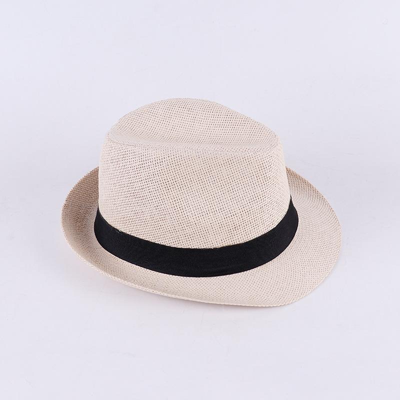 Men's Summer Visor Hat, Old Man's Hat, Plaid and Tricolor Grass Top Hat