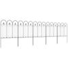 Set of 5 Decorative Metal Garden Fences with Ornaments, 305 X 79.5 Cm, Black