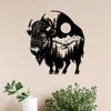 Metal Wall Art Bison Silhouette, Wild Animal Mural Decor, Christmas Gift for Wildlife Fans, New Year Present, 1 pc