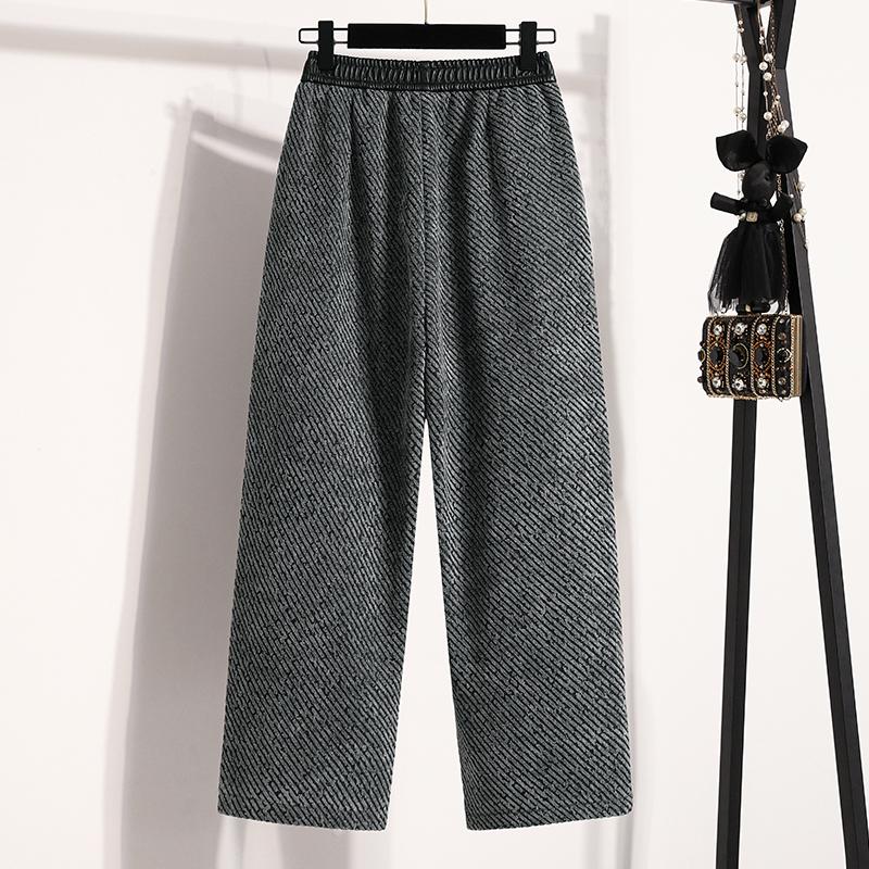 DIMANAF Plus Size Women Long Pants Loose Casual Elastic Waist Thick Lady Vintage Winter Autumn 2025 Bottoms