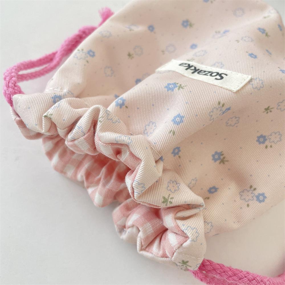 Sacs à cordon floraux Organisateur de voyage pour femme Trousses de toilette Sac anti-poussière épais pour bijoux Sac à cordon mignon Sac à cordon pour cosmétiques