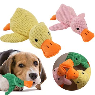The Mellow Dog Calming Duck Odolné pískací hračky pro psy Žvýkací hračka pro psy Divoká husa Čištění zubů pro velké a malé psy