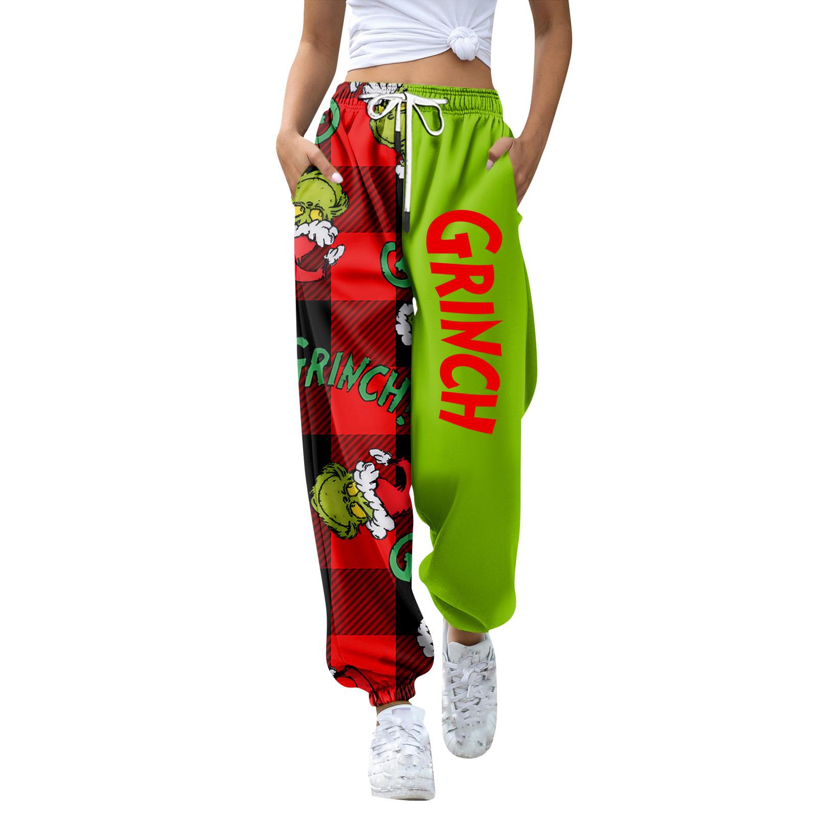 

Женские модные рождественские свободные однотонные повседневные спортивные брюки с завязками на талии XL красный