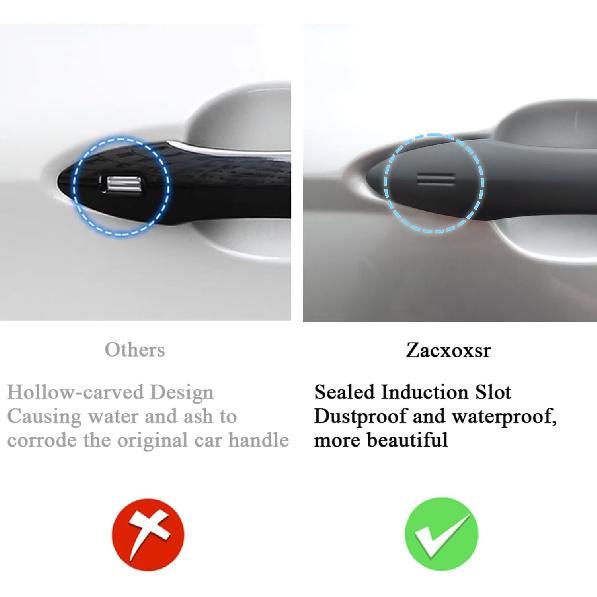 No Adhesive Snap-on Car Door Handle Cover Protector Compatible for Toyota 2018-2020 2021 2022 2023 2024 2025 2026 Camry 2019-2026 Corolla 2019-2022