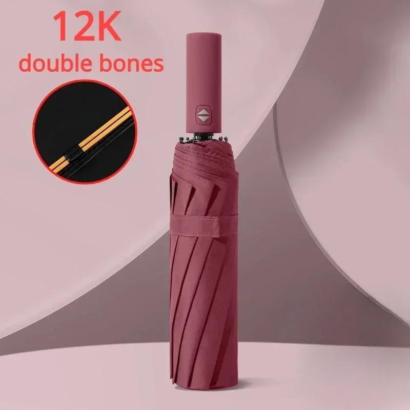 16K Deštník s dvojitými žebry Velký pro muže ženy Větruodolné deštníky Automaticky skládací Silný Luxusní Sluneční deštník UV Obchodní