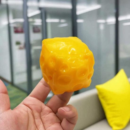 Yousheng Giant Cheese Squeeze Toy, Anxiety Relief Cheese Cube Sensory Toy, Soft Stretchy Cheese Block Pinch Toy, Home Office Relaxation Tool