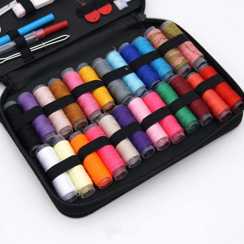 86/172Pcs Sewing Kit With Threads Needles Scissors Tape Measure Buttons Storage Bag Portable Travel Sewing Box Tools