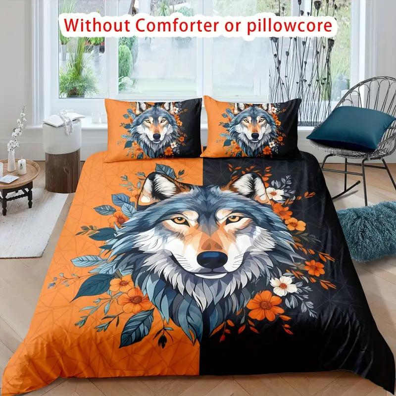 Digital Printing Duvet Cover Kit 3D Bedding Quilt Cover Pillowcase Three-Piece Set