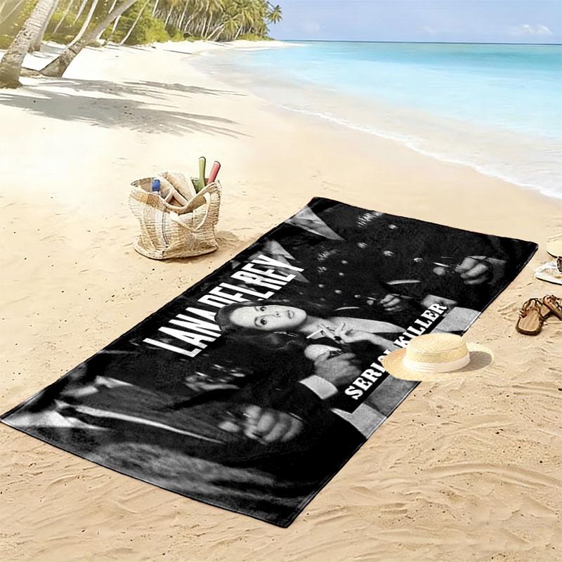 Lana Del Rey Print Beach Towel, Large Soft Quick Dry Towel for Beach Camping Swimming