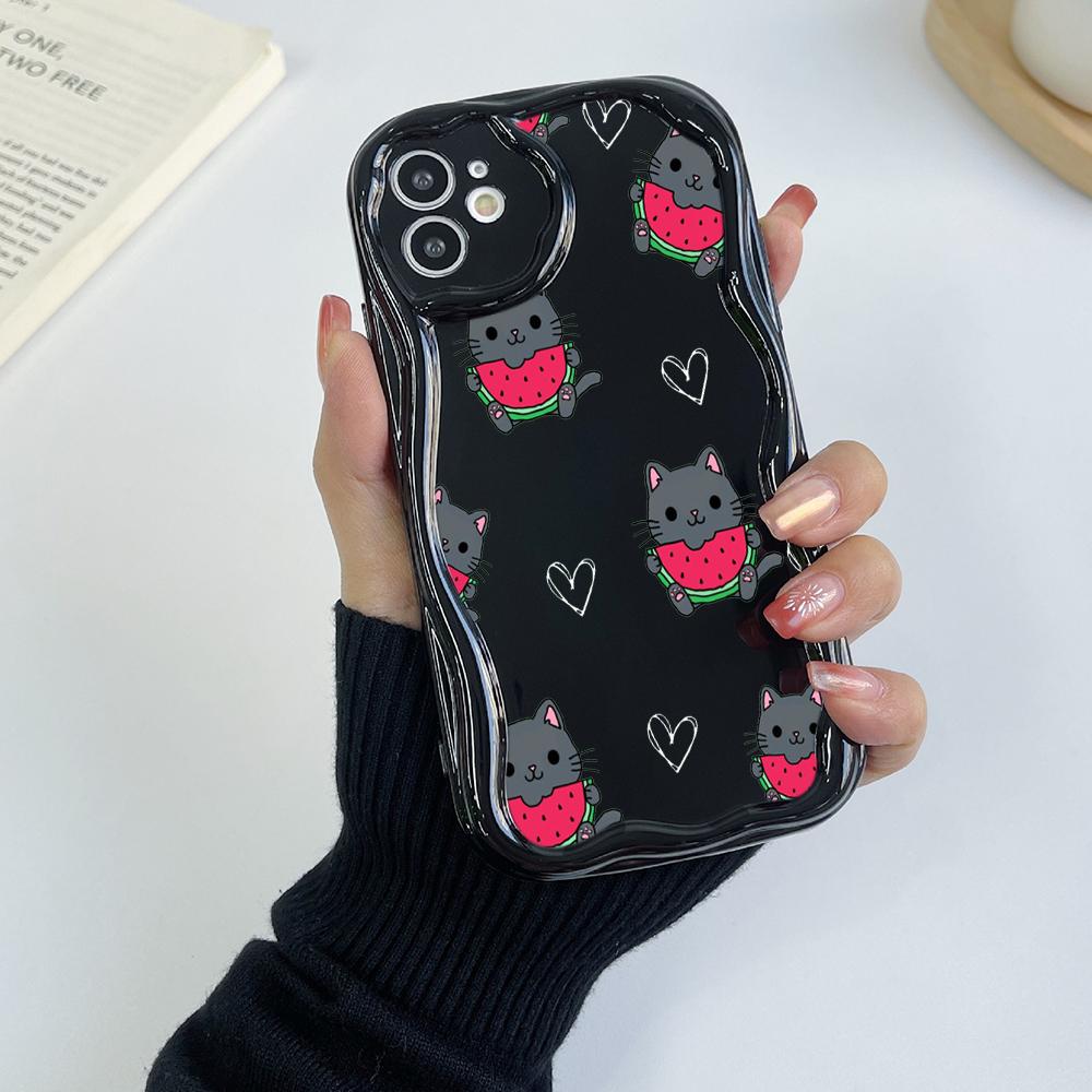 LZ8 Cartoon Cat Cute Art Clear Soft Wave Phone Cases for iPhone 15 13 Pro Max 12 Mini 14 8 Plus XS Max XR 6 Protection Back Cover