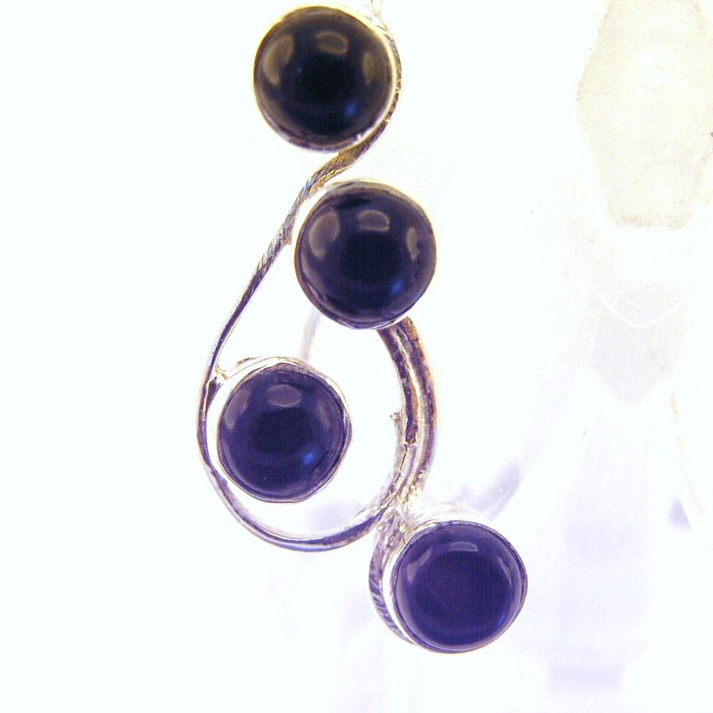 Les Trésors De Lily [F0607] - Boucles Argent 'Heaven' Onyx