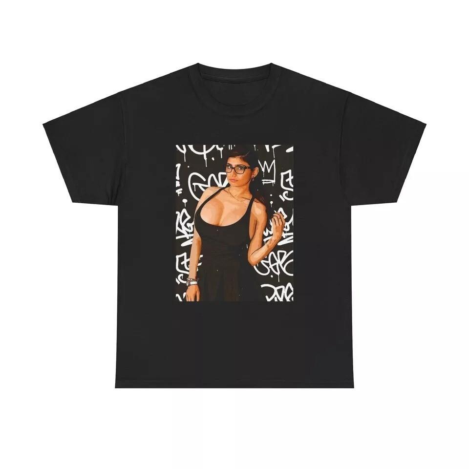 

Mia Khalifa Shirt Funny Gift Model onlyFans Unisex Heavy Cotton Tee Unisex T-Shirt XXXXL