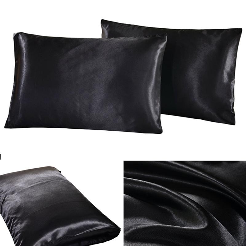 Simple Imitated Silky Fabric Satin Summer Pillowcase Direct Selling Pillow Cover For Hair With Hidden