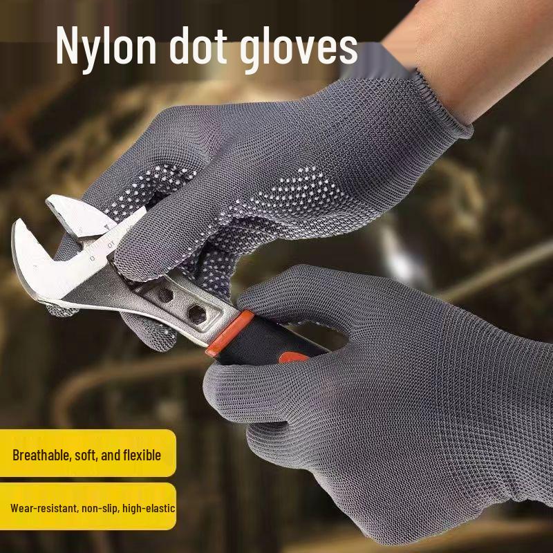 Anti-slip Protective Construction Gloves, 13-Gauge, Wear-resistant, Sun Protection, Thin Model for Men and Women.