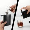 Stainless Steel Black Pocket Flagon 6/8/12 Oz Whisky Bottle Water Pot Hip Flask  Camping