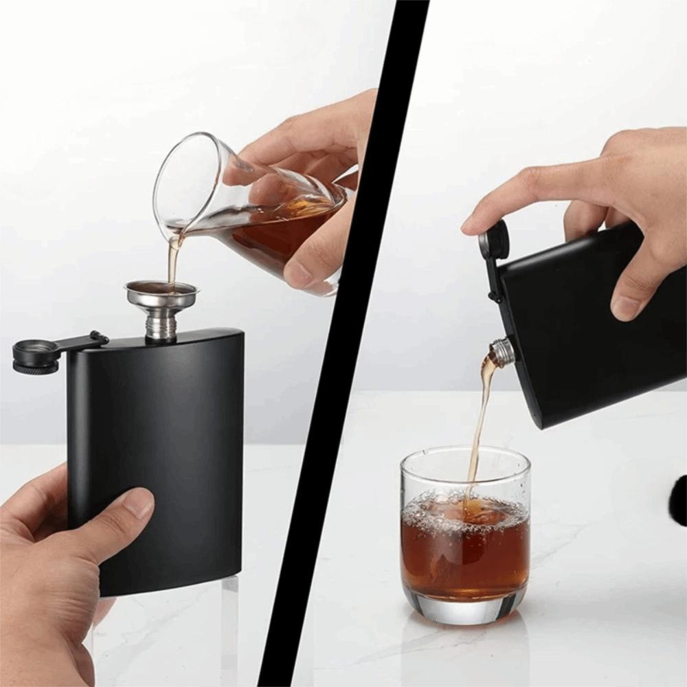 6/8/12 Oz Hip Flask Flat Liquor Flask Drinkware Black Pocket Flagon  Bar