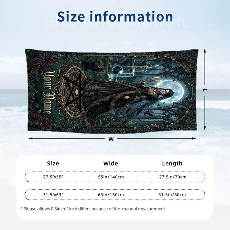 Space Cosmic Theme Beach Towel Personalized Custom Name & Text Soft Quick Dry Beach Towel for Swimming Travel