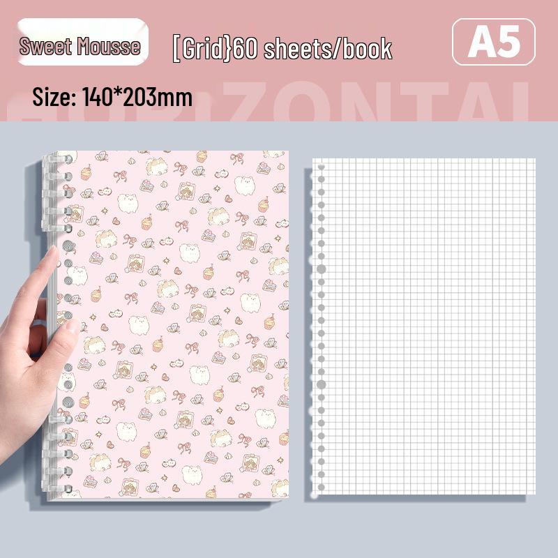 Fresh Floral B5 Loose-Leaf Notebook: Stylish for Instagram, Comfortable Design, Ideal for Students, Simple Spiral Binding.