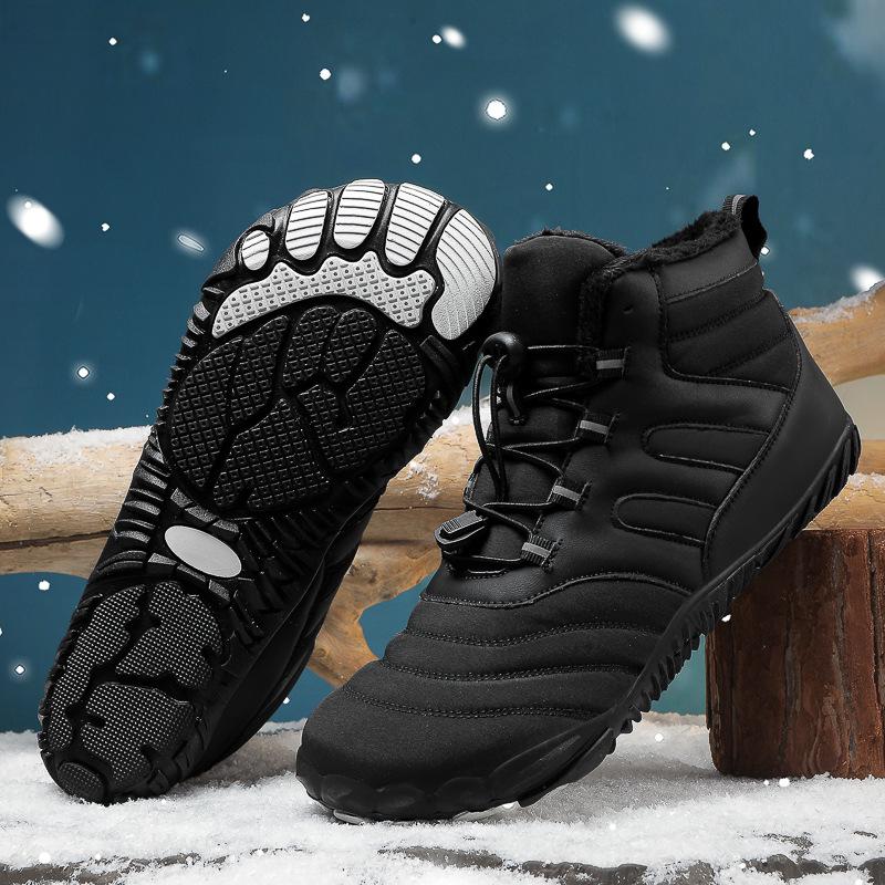Men's and Women's Mid-Cut Winter Snow Boots - Fashionable, Warm, Plus Velvet Short Boots for Couples