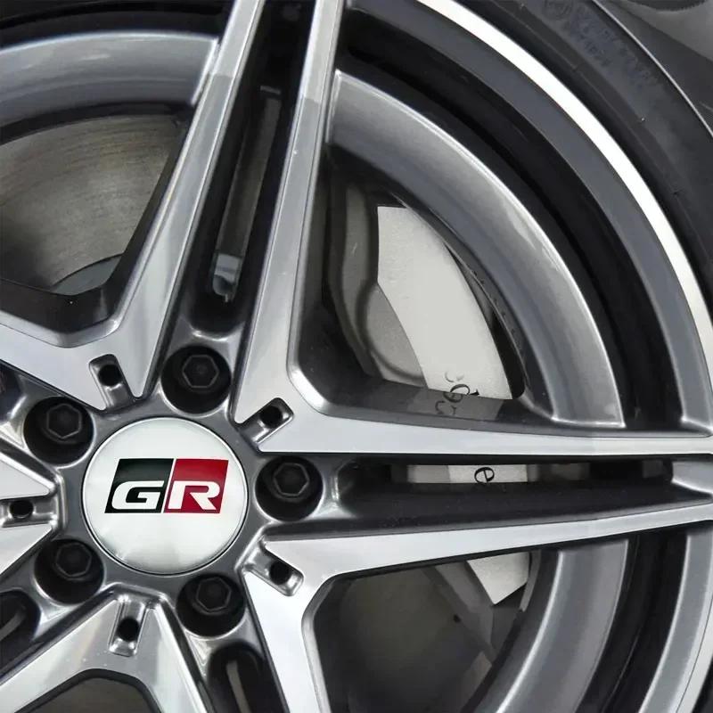 56/60/65MM Car Wheel Rims Center Hupcaps Stickers for Toyota GR Sport Camry Corolla Hilux TRD Rav4 Prius C-HR Yaris Accessories