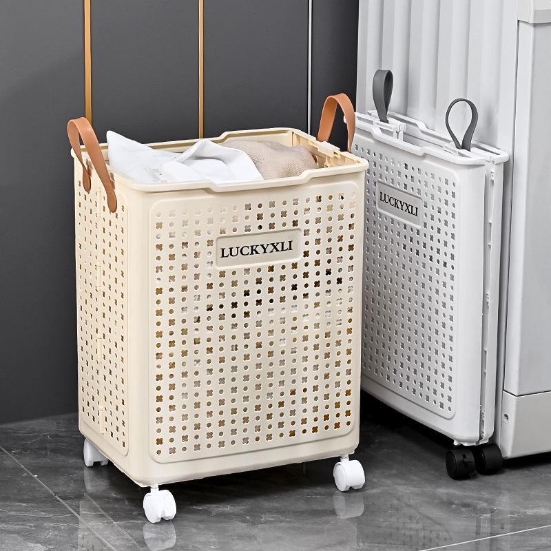 Extra Large Foldable Laundry Basket with Wheels - High Capacity, Movable & Durable