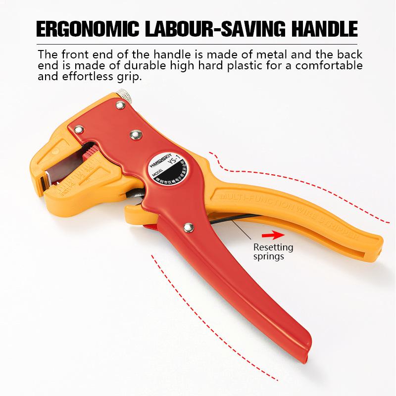 Multifunktionales Werkzeug Entenschnabel-Stil Selbstabisolierzange für Elektriker, Abisolier- und Aussteckvorrichtung