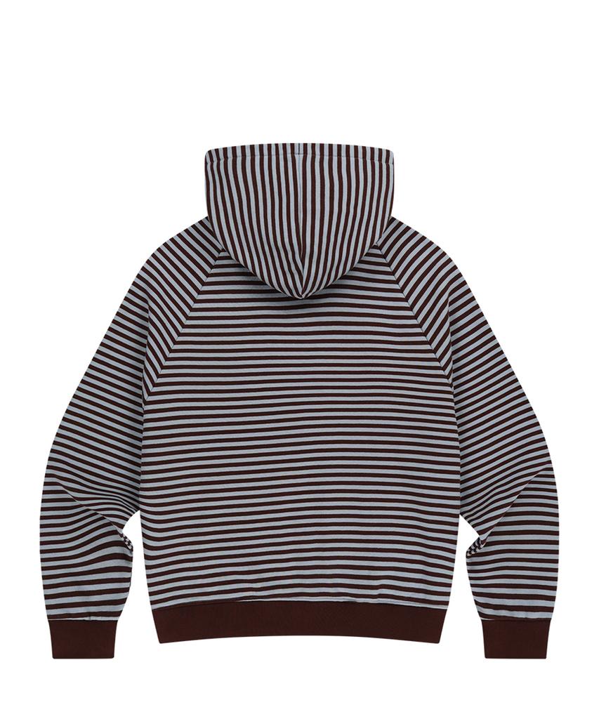 Illigo 129 Logo Patch Zip-Up Hoodie Striped Brown