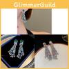 Silberne Nadel-Ohrringe mit Kristallen, ovale Form, Modeschmuck für Damen