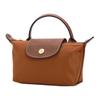 New LONGCHAMP Le Pliage Canvas With Leather Makeup Bag, Dumpling Bag, Clutch Handbag Women's Brandy 34175089504