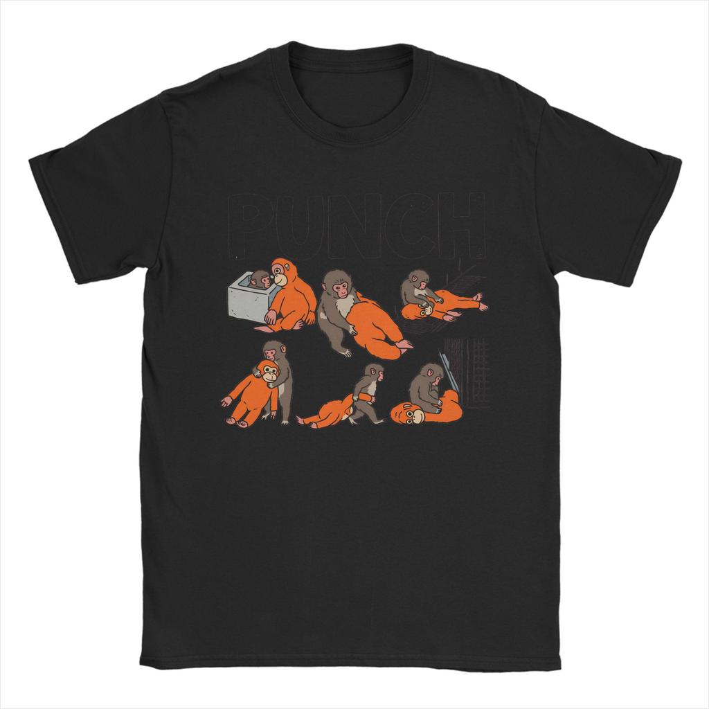 Baby Monkey Punch Monkey T Shirts for Unisex Women Cotton Cool TShirts Crewneck Tee Shirt Short Sleeve Tops Summer