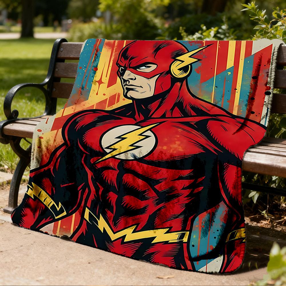 1pc Flash superhero Outdoor Flannel Throw Blanket Soft, Lightweight & Warm